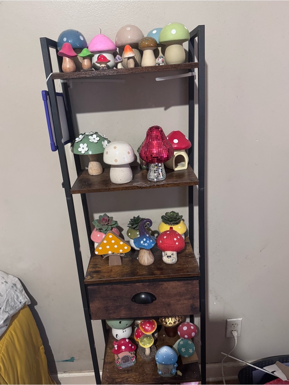 Decorative Colorful Mushroom Shelf Accent - Multicolor